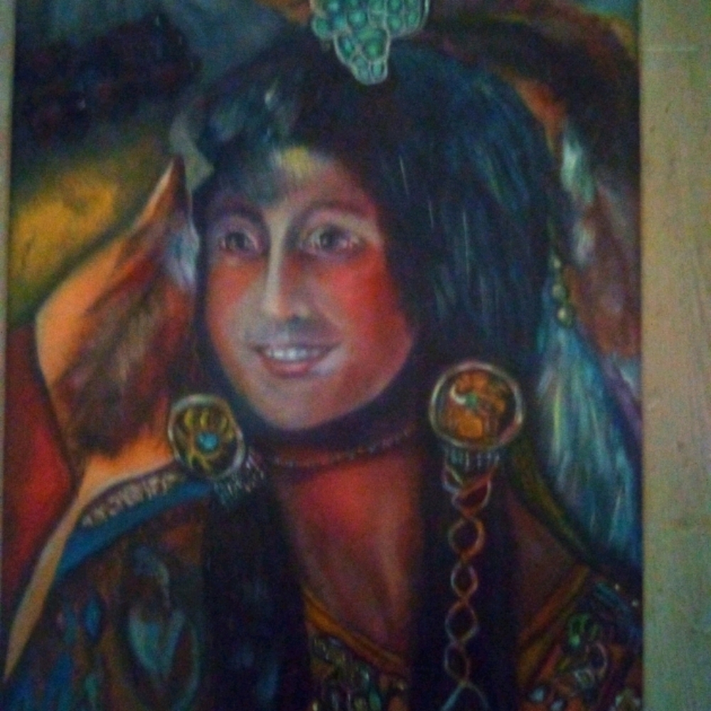 American Indian Warrior , original oil painting